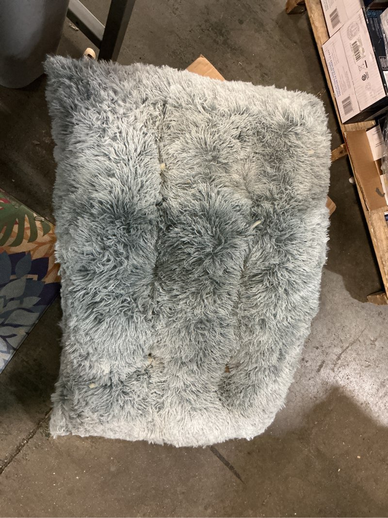 Condition photo showing As Is for BFPETHOME Dog Beds for Large Dogs, Plush Dog Crate Bed Fluffy Cozy Kennel Pad for Sleeping &Ease Anxiety, Washable Pet Mats with Anti-Slip Bottom for Large Dogs, Grey