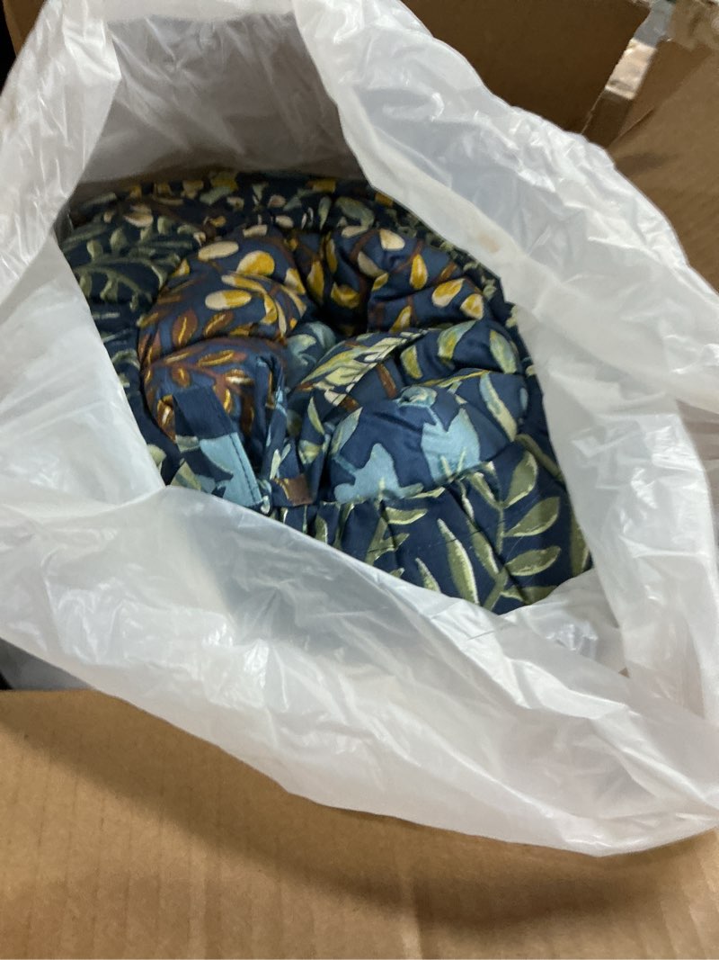 Condition photo showing As Is for Levtex Home English Forest Navy Reversible Full/Queen Comforter Set (90x94in) with 2 Pillowcases (26x20in) - Floral Bedding - Navy, Green - Rayon Full/Queen Size Comforter Set - Soft, Pre-Washed Comforter - Full/Queen Navy