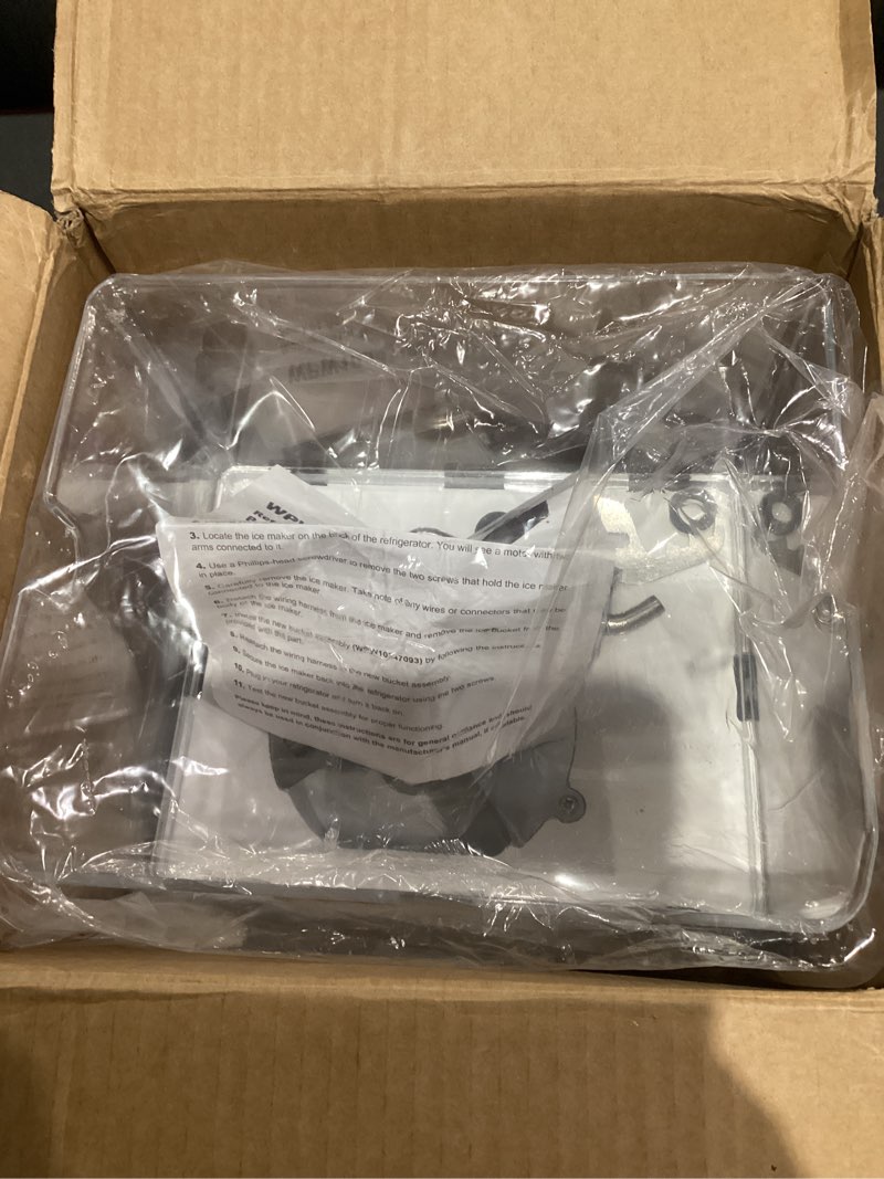 Condition photo showing As Is for New Upgraded W10347093, WPW10347093 Ice Container Compatible with Whirlpool, maytag, kitchenAid, Jenn-Air, IKEA etc refrigerators (Some Models), Replace Number: W10347100, 2311097, AP6020018 etc