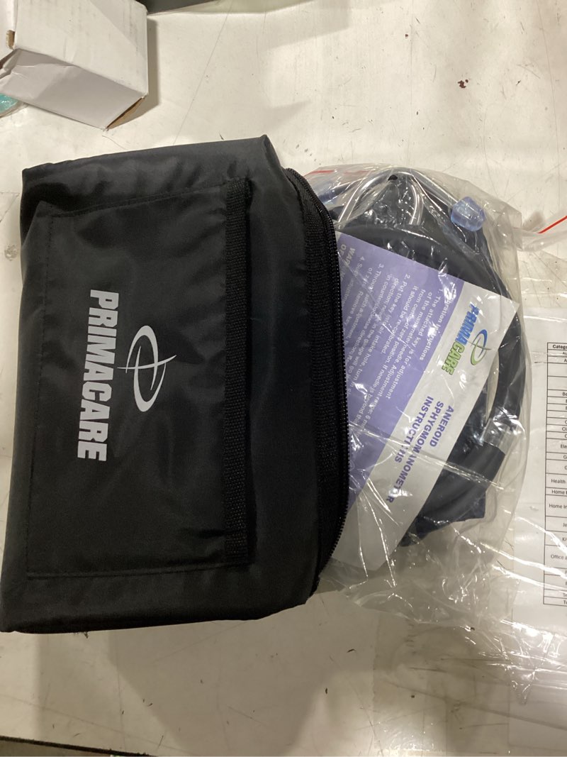 Condition photo showing Good Condition for novamedic nm-9170-bk professional manual blood pressure monitor kit, aneroid sphygmomanometer with universal adult arm cuff, stethoscope, gauge, bulb & carrying case, black