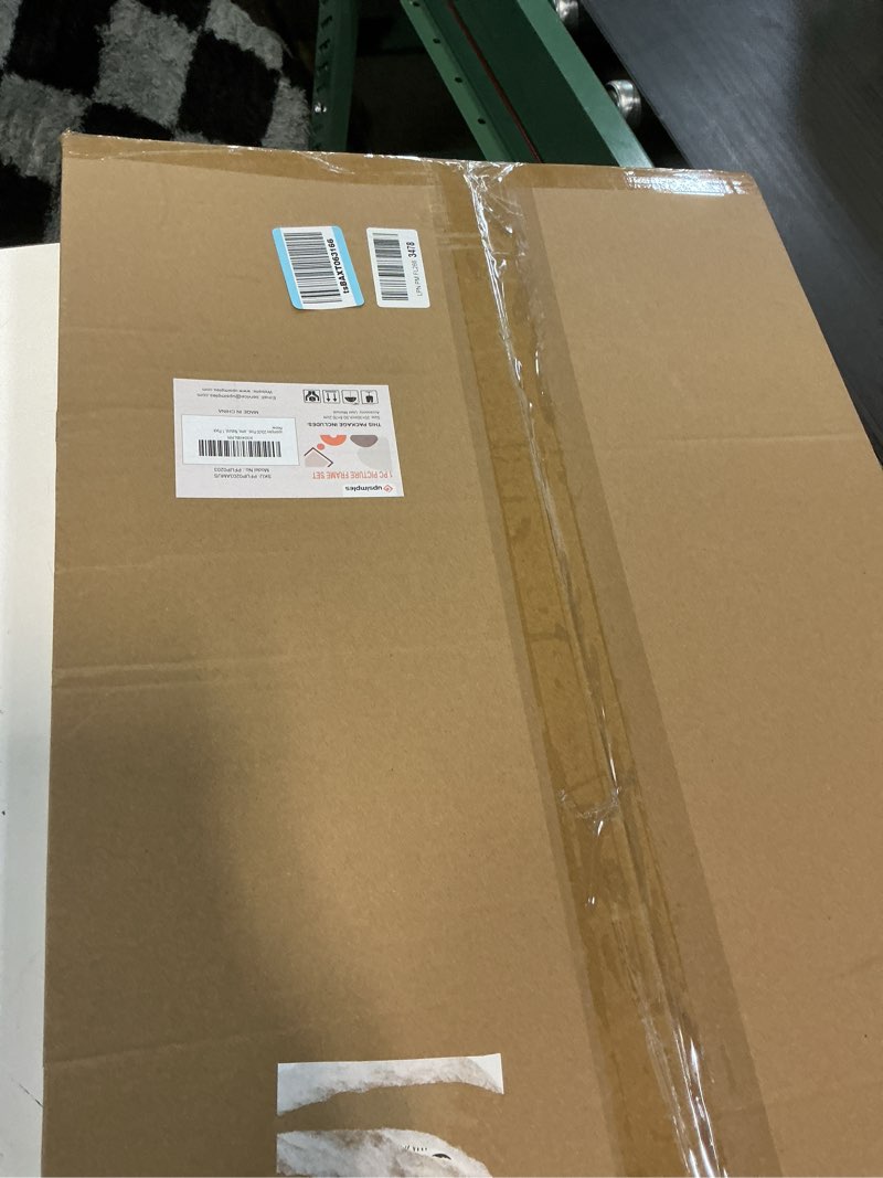 Condition photo showing Good Condition for upsimples 20x30 poster frame, display pictures 16x24 with mat or 20x30 without mat, wall hanging picture frame, natural, 1 pack natural 20x30