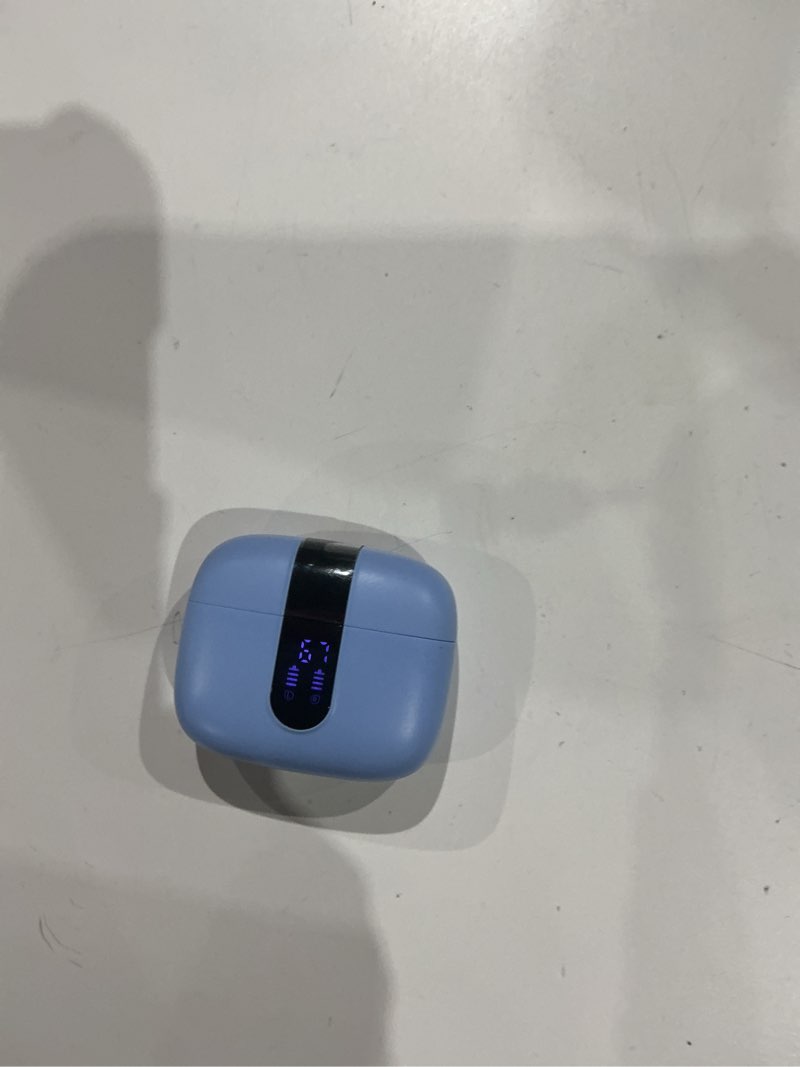 Condition photo showing As Is for tagry bluetooth headphones true wireless earbuds 60h playback led power display earphones with wireless charging case ipx5 waterproof in-ear ear buds with mic for tv smart phone laptop computer sports standard purple