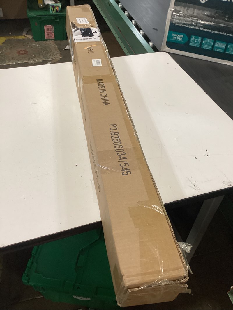 Condition photo showing New/Like New for double curtain rods for windows 72 to 144 inches, 1 inch front and 5/8 inch back heavy duty double curtain rod, double drapery rod with stacking tower translucent finials and aluminum bracket, silver silver 72-144"