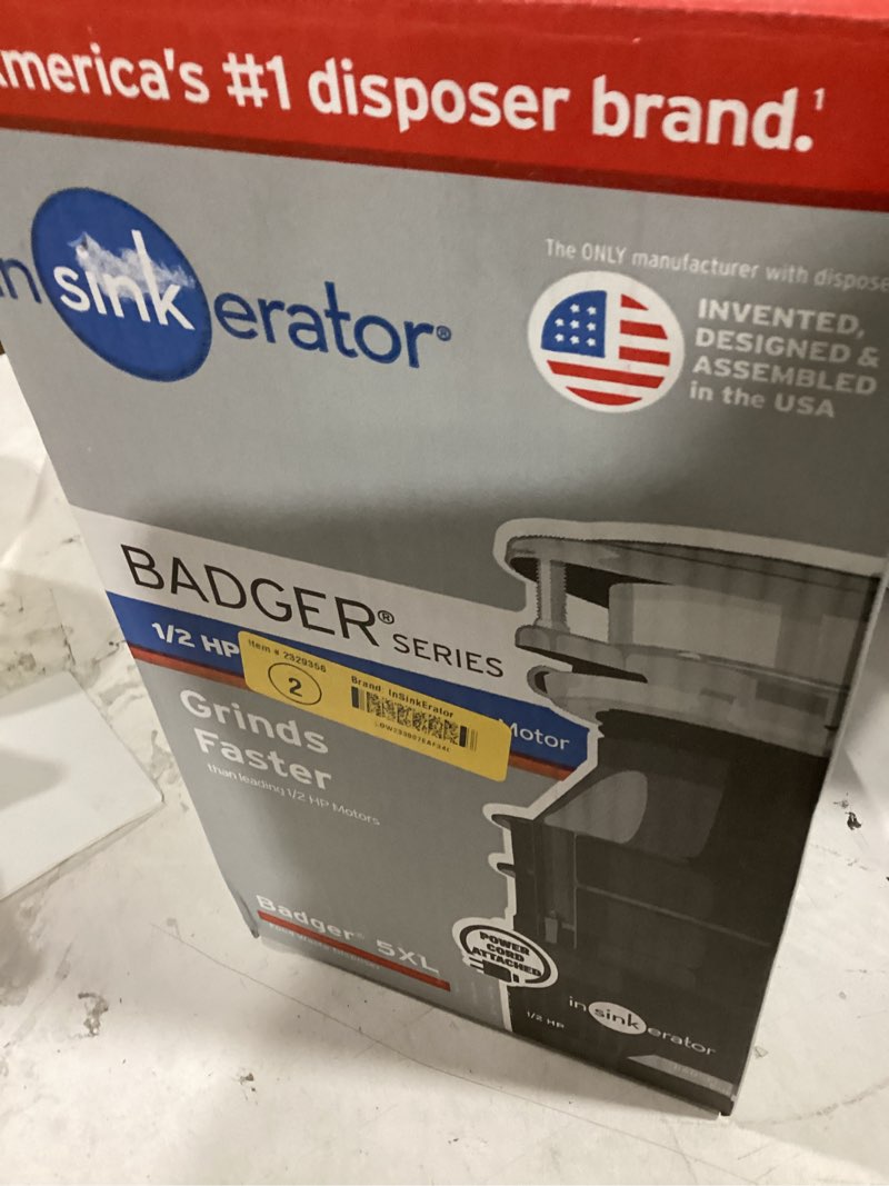 Condition photo showing As Is for InSinkErator Badger 5XL Continuous feed 1/2-HP Septic Safe Corded Garbage Disposal