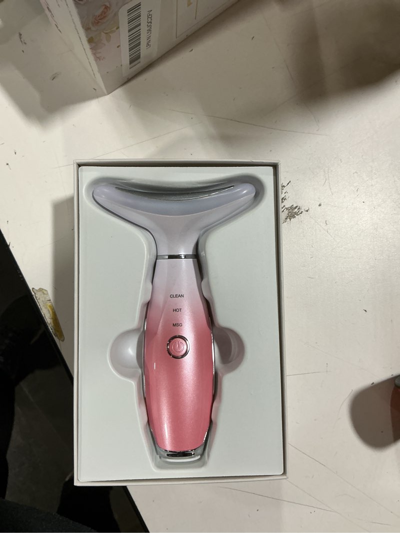 Condition photo showing Good Condition for 7 Color Galvanic Machines - Red Light Therapy for Face and Neck, Face Massager Tool for Wrinkles, Double Chin, Vibrating Facial Massager with Thermals, Pink