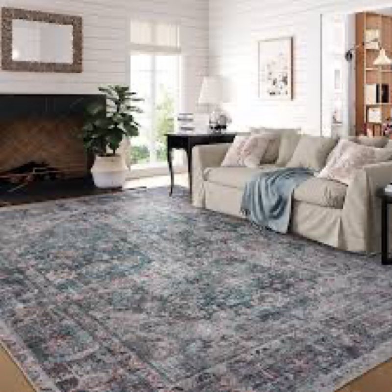 LIVEBOX Area Rugs 9x12 for Living Room, Large Washable Rug for Bedroom Under Bed, Non-Slip Low Pile 