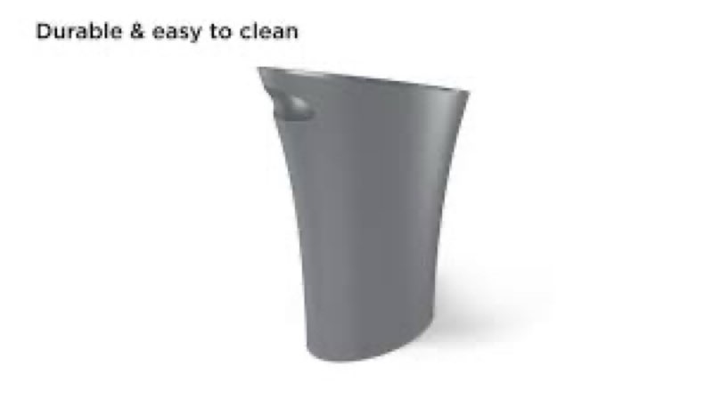 Skinny Plastic Open Waste Basket - 2 Gallons