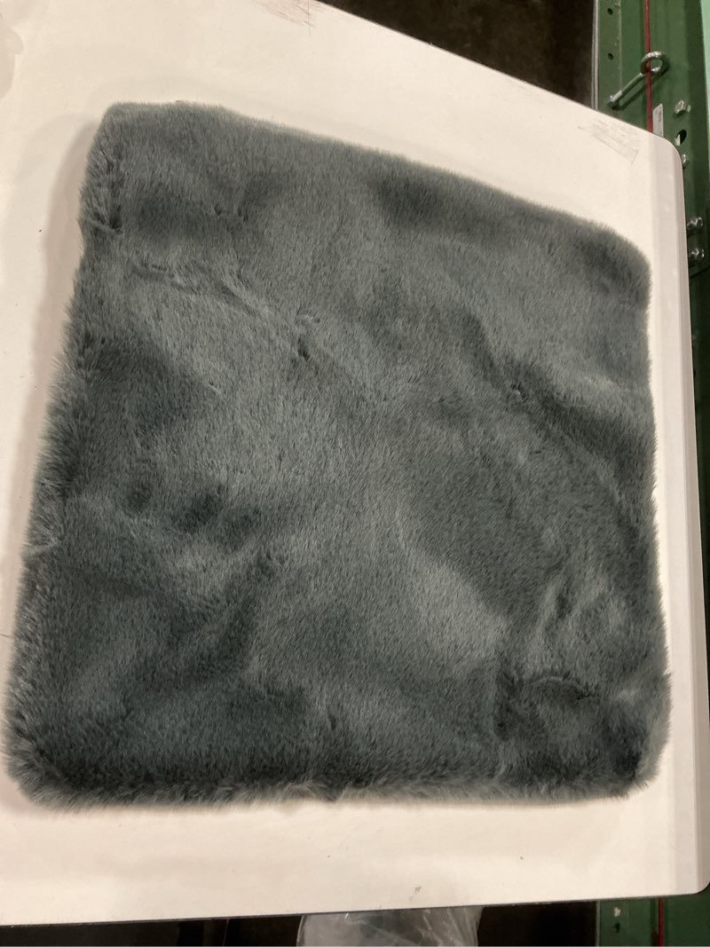 Condition photo showing Good Condition for luxury faux fur pillow cover, 20x20, slate