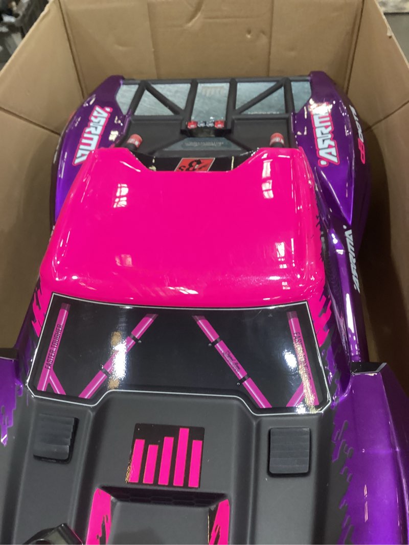 Condition photo showing New/Like New for arrma rc truck 1/10 fury 2wd 223s blx brushless short course truck rtr (battery and charger not included) with dsc, purple, ara3521t3