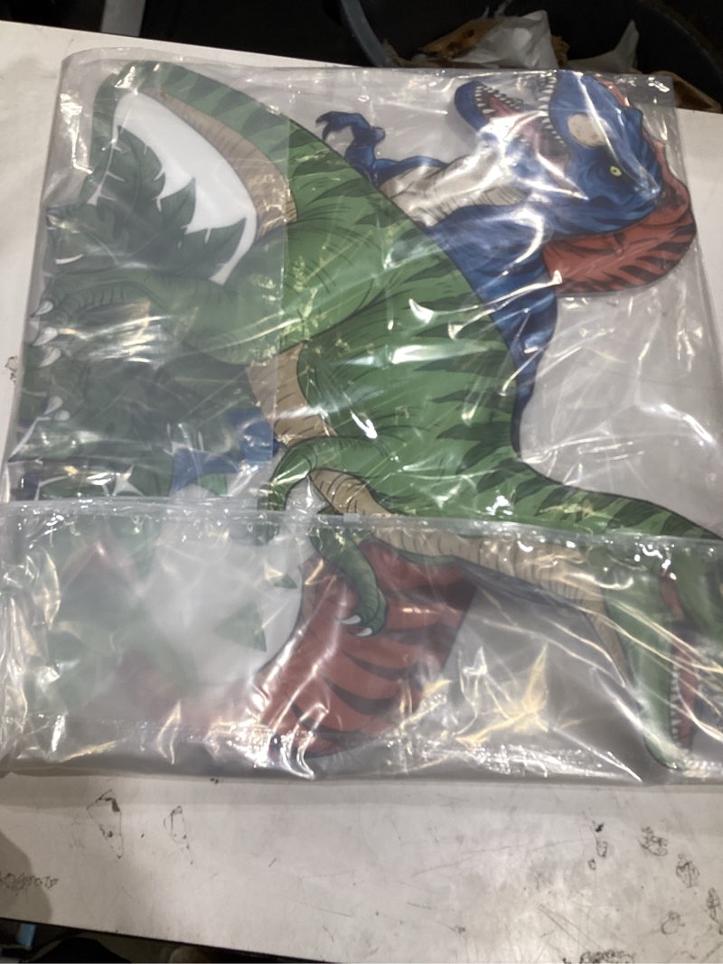 Condition photo showing New/Like New for chunful 3 pcs large dinosaur themed decoration t-rex stegosaurus velociraptor cardboard cutout standup dinosaur birthday party photo backdrop for jurassic theme jungle safari party supply (modern)