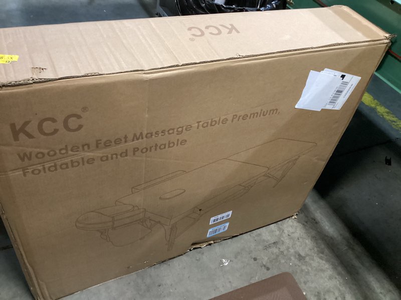 Condition photo showing New/Like New for KCC Memory Foam Massage Table Premium Portable Foldable Massage Bed Height Adjustable, 84 Inches Long 28 Inchs Wide Home Salon Spa Bed Tattoo Table with Accessories &Carrying Case, Easy Set Up Black