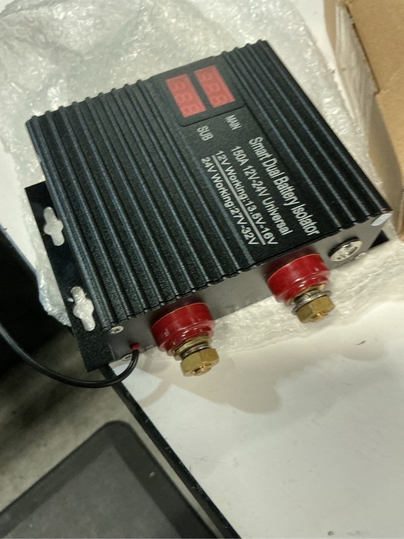 Condition photo showing Good Condition for 150 amp dual battery smart isolator universal 12v/24v voltage sensitive relay for atv, utv, rv, truck, suv off-roader vehicle, high current protection controller split charge starter relay