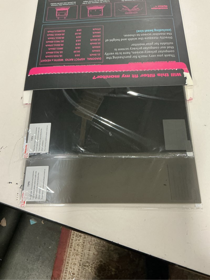 Condition photo showing New/Like New for JEAPKA [2-Pack] 24 Inch Privacy Screen for Monitor Computer Screen Privacy Filter for 16:9 Widescreen Monitor Desktop PC Monitor Privacy Film Monitor Privacy Shield and Anti-Glare Protector