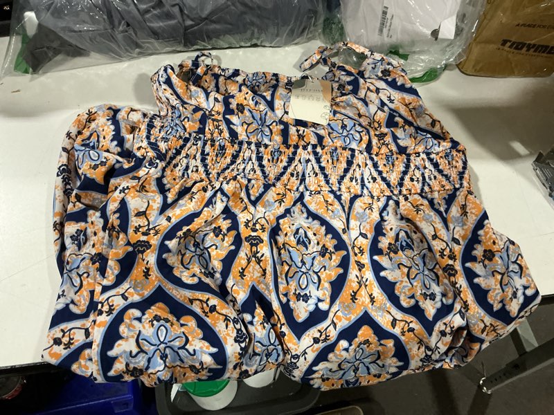 Condition photo showing Good Condition for btfbm summer dresses for women 2026 sundresses sleeveless spaghetti strap boho beach vacation outfits spring maxi dress blue geometry large
