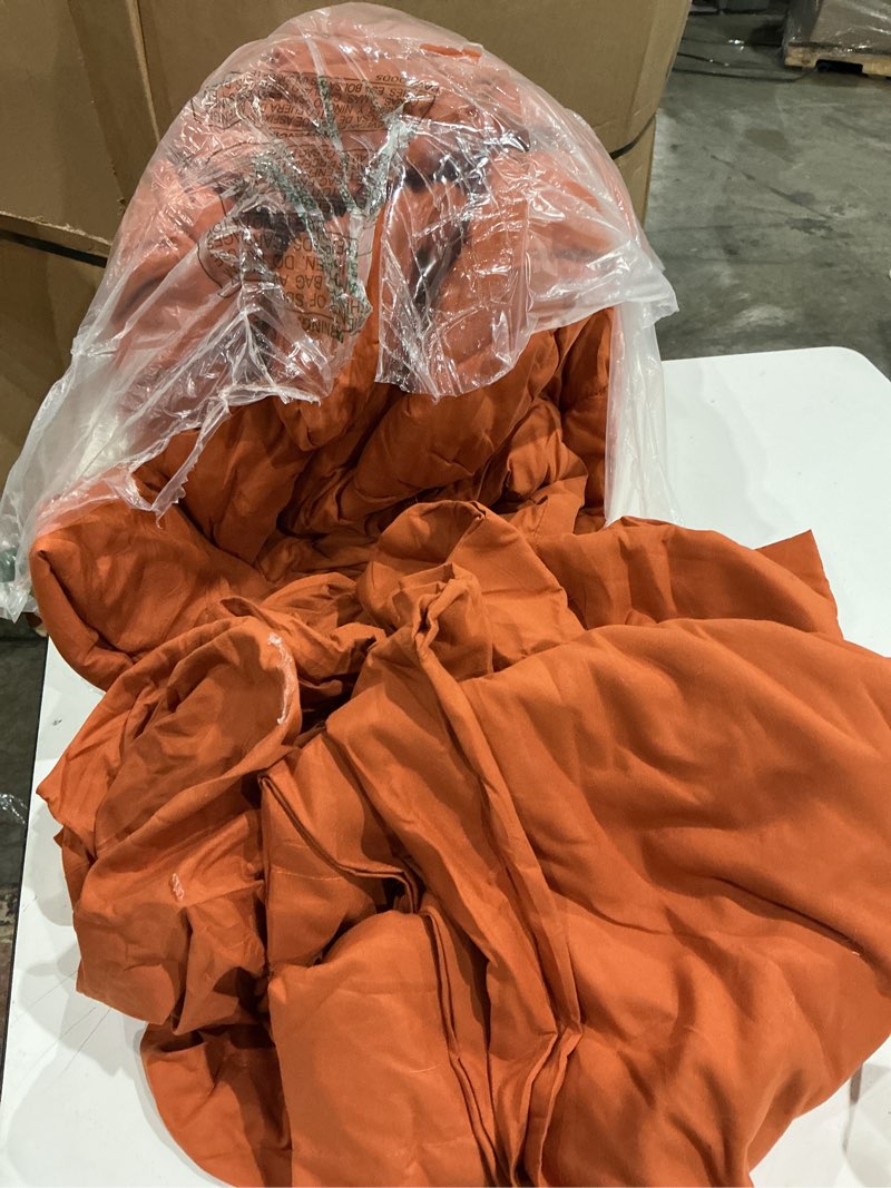 Condition photo showing As Is for cozylux full size comforter sets burnt orange - 7 pieces bed in a bag full, luxury soft bed set for all seasons, bedding set with down alternative comforter, sheets, pillowcases & shams, terracotta burnt orange full
