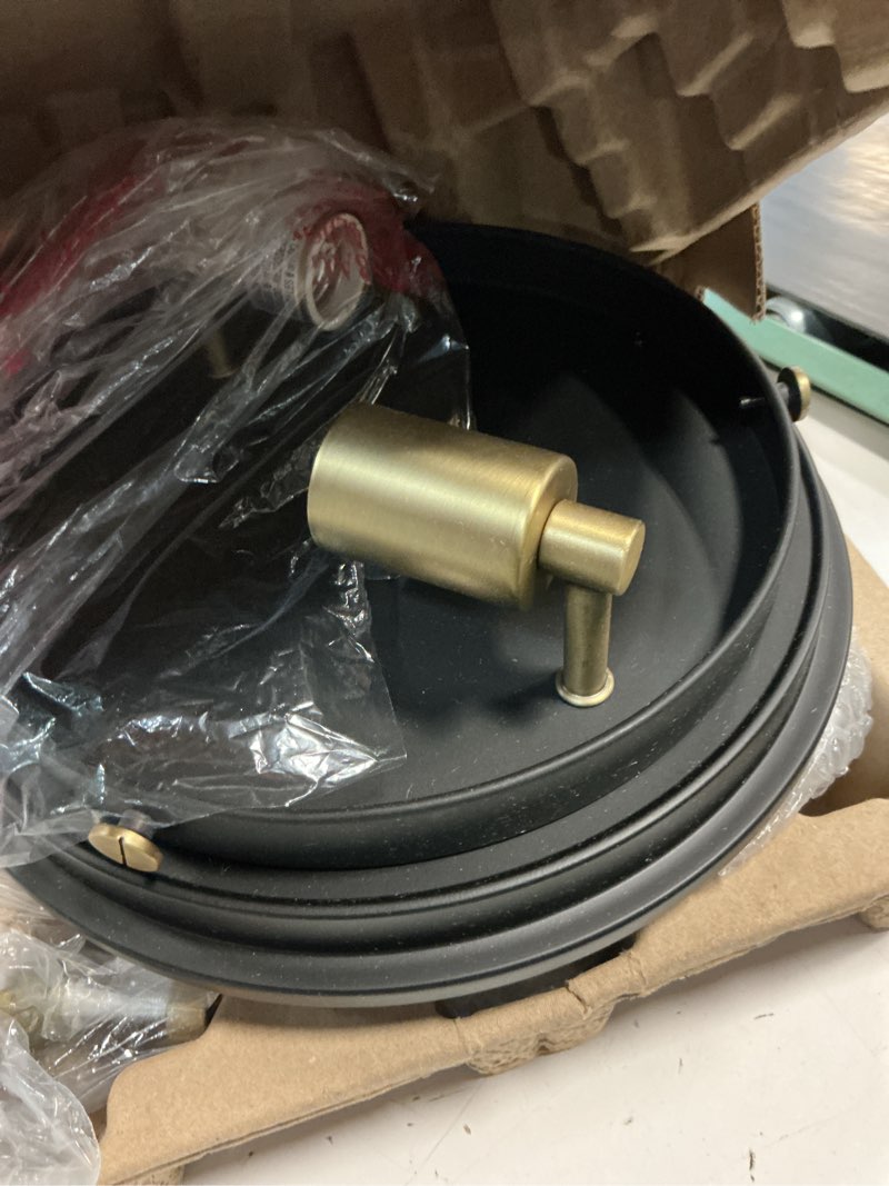 Condition photo showing Good Condition for incomplete allen + roth fenland 1-light 12-in matte black led, flush mount light