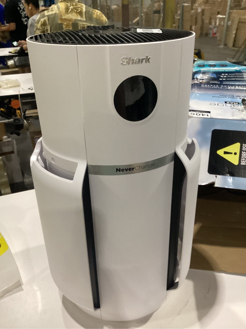 Condition photo showing As Is for not tested used shark air purifier for home with neverchange(5-year) hepa air filter, 1400 sq. ft. for powerful multi-room purification, filters smoke, captures 99.98% of particles & dust, hp302, white white (1400 sq. ft)