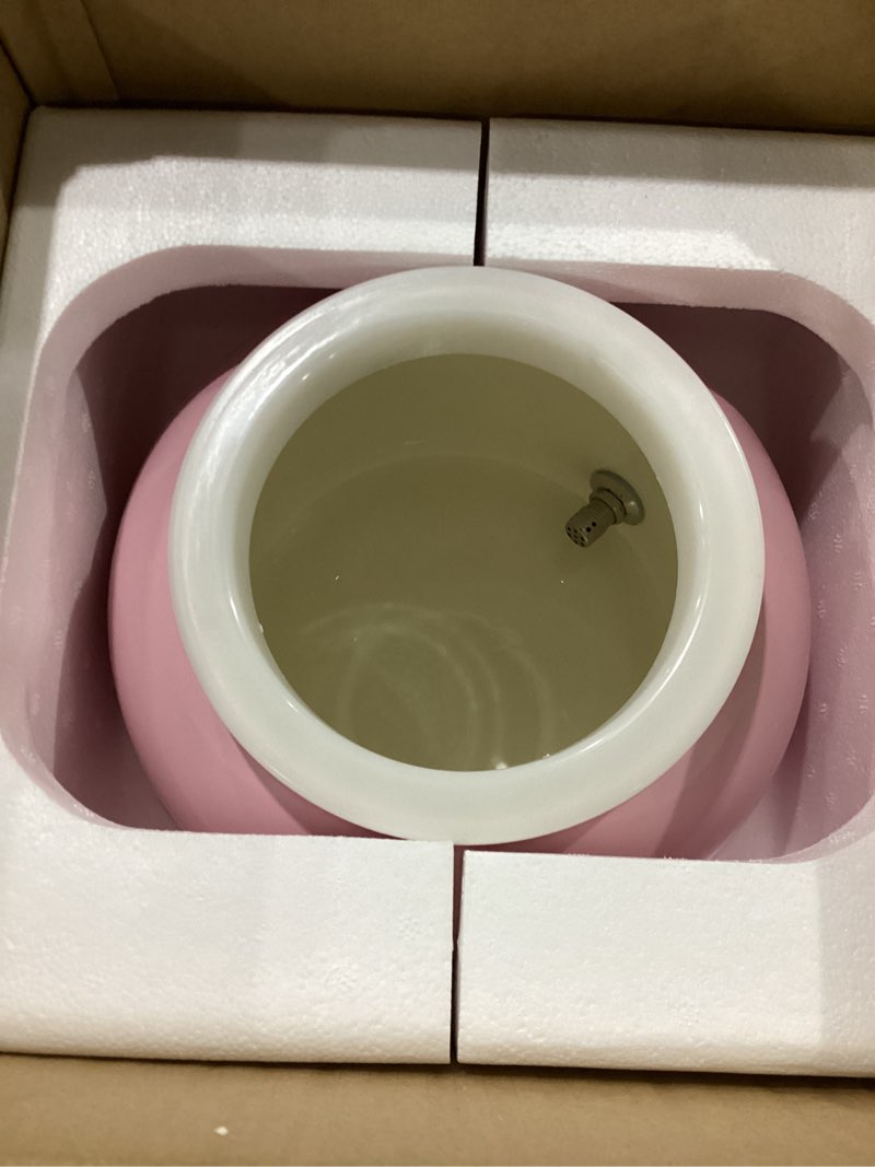 Condition photo showing Good Condition for geo sports porcelain ceramic crock water dispenser, stainless steel faucet, valve and lid included. fits 3 to 5 gallon jugs. (solid pink)