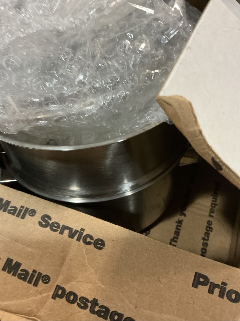 Condition photo showing As Is for oster beauford 3 quart stainless steel dutch oven with steamer set - induction safe 3 quarts stainless steel
