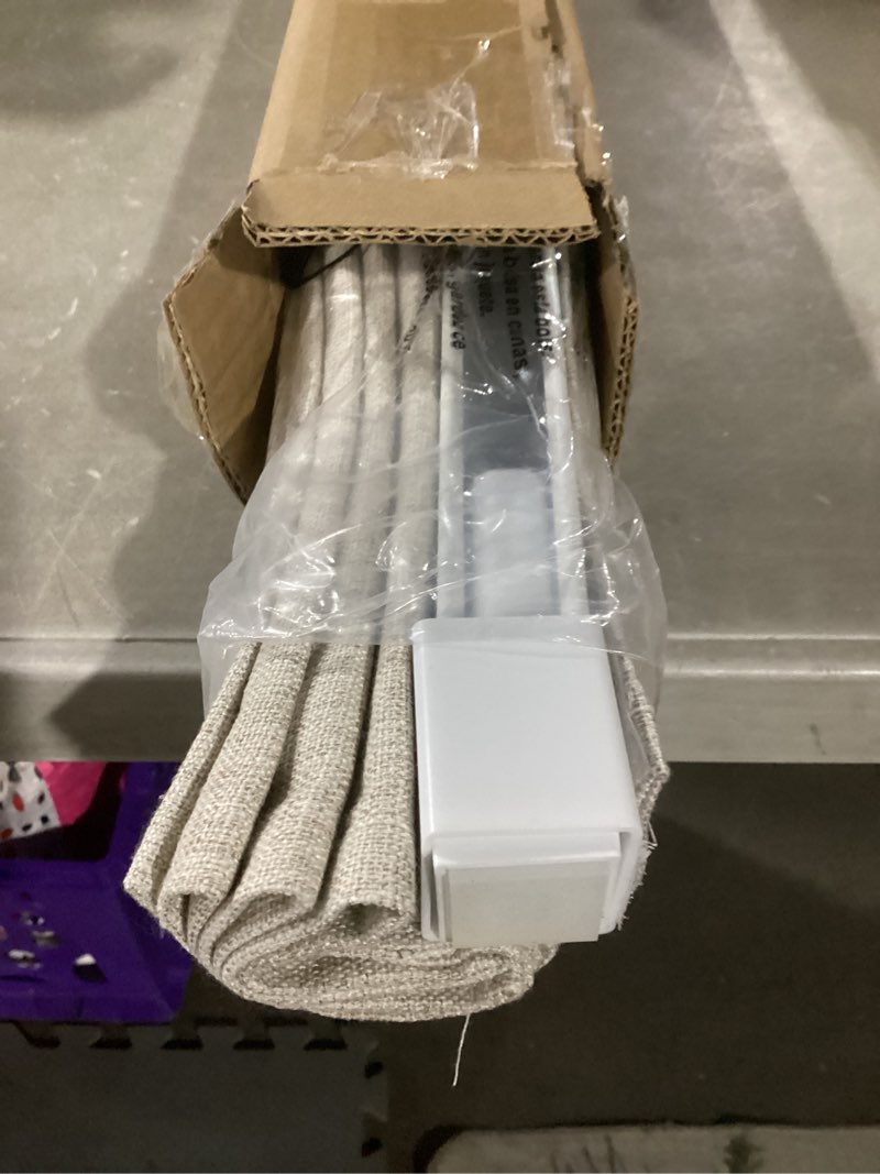 Condition photo showing Good Condition for LazBlinds No Tools No Drill Cordless Roman Shades for Windows, Blackout Thermal Insulated UV Blocking Window Blinds, Room Darkening Fabric Blinds for Indoor Windows, 34'' W x 64'' H, Beige Blackout - Beige 34" W x 64" H