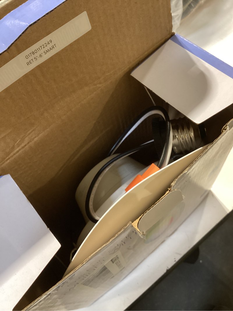 Condition photo showing Good Condition for feit electric smart recessed downlights, 5-6 inch, wi-fi led, dimmable color-changing, 1000 lumens, 11.1w (75w equivalent), voice & app control, daylight to soft white, 50,000 hour lifespan color changing 1 count (pack of 1)