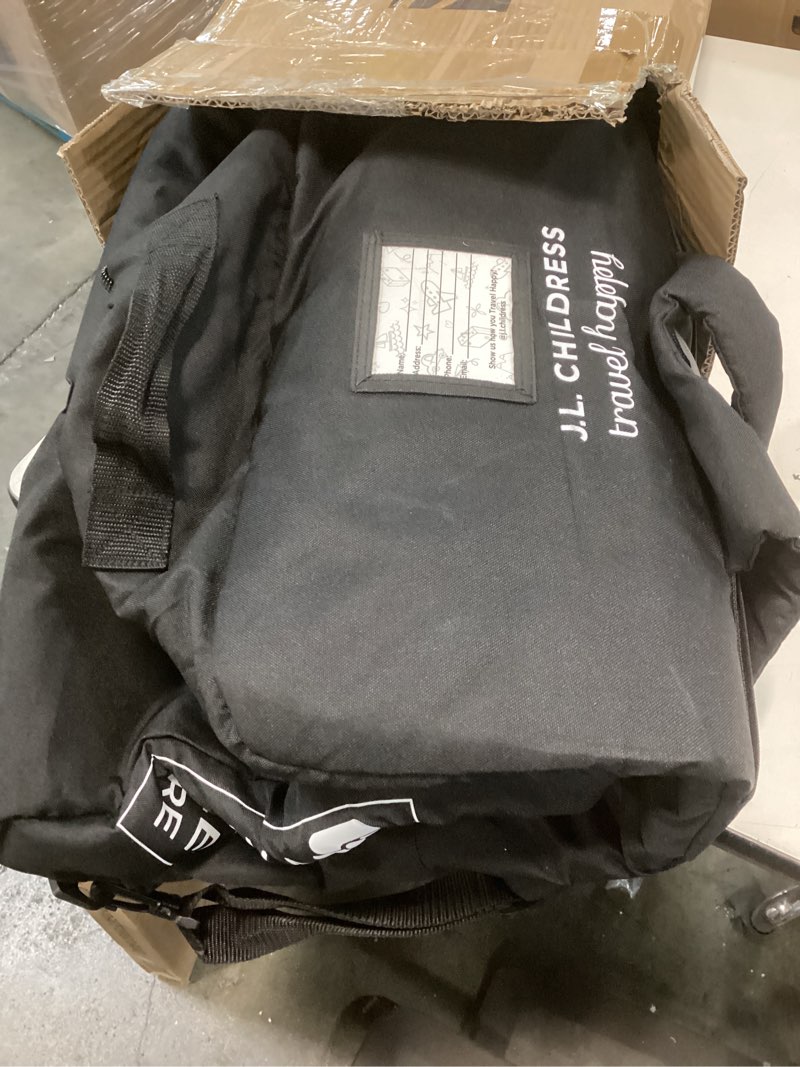 Condition photo showing Good Condition for J.L. Childress Padded Backpack Car Seat Bag - Travel Bag for Airplane, Fits Most Baby & Infant Car Seats, Boosters, & Carriers, Accessories for Gate or Baggage Check, AirTag Compatible - Deluxe, Black