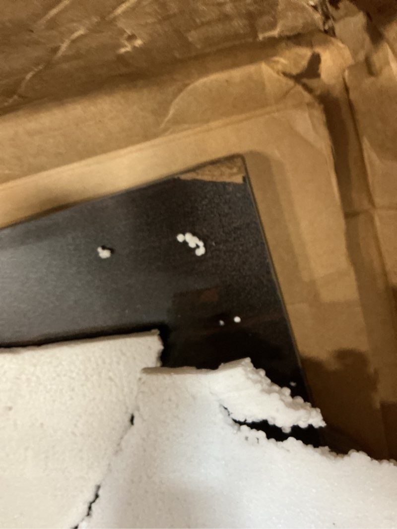 Condition photo showing As Is for Dog Crate Topper Wood for 24 30 36 42 48 inch Cages, Dog Crate Table Topper Foldable Dog Kennel Topper with Tassel Curtain, Rustic Style Dog Crate Top Rustic Brown(Dog Crate Not Include) For 30inch crate?No Crate?