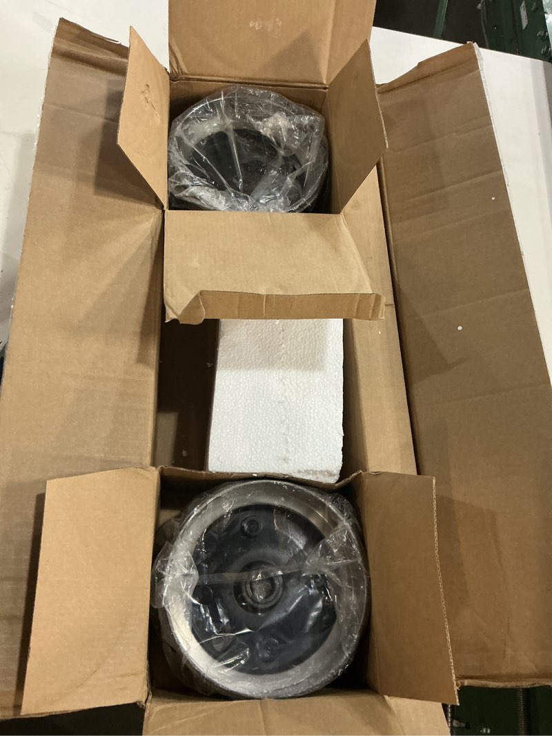 Condition photo showing New/Like New for ezgo rear axle and brake hub drum assembly, fits ezgo electric 1982-up, 2-cycle gas1982-1993, 24 tooth spline brake drums & driver side/passenger side rear axle shaft with bearing seal kit