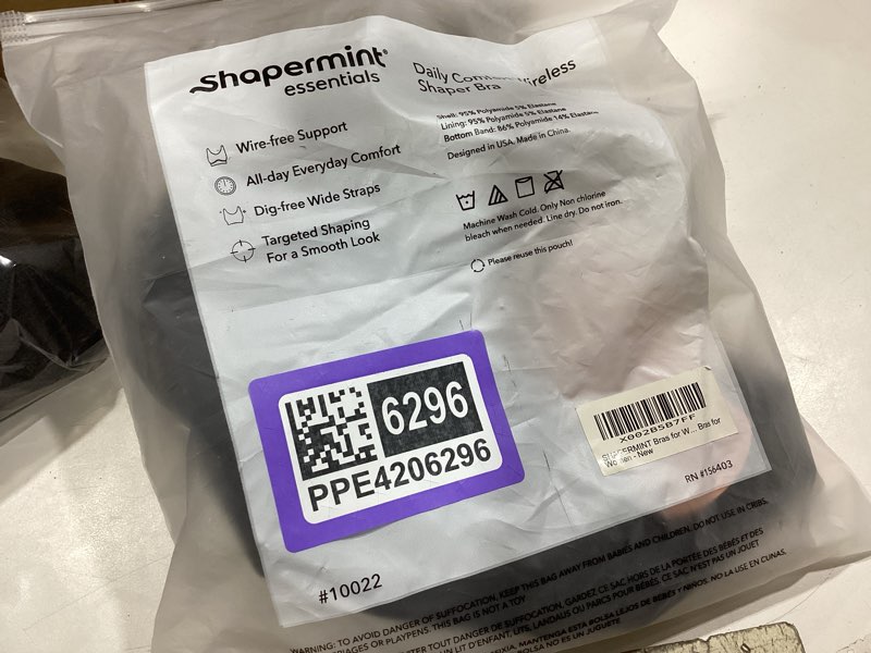 Condition photo showing Good Condition for shapermint wireless bras for women no underwire – small to plus size bralettes with support and natural lift 2xl: 36g, 38dd/e–g, 40d–dd/e, 42c–d, 44c–d black