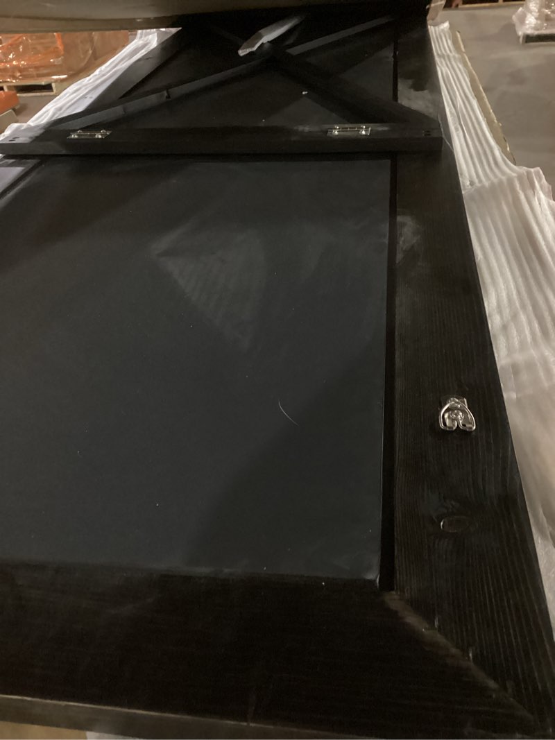 Condition photo showing Good Condition for Full Length Mirror 65"x22" with Stand Solid Wood Frame Floor Large Mirror for Living Room, Bedroom Hanging Standing or Leaning Wall-Mounted, New Black Black 65"L x 22"W