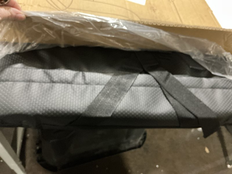 Condition photo showing item condition for HOPERAN Dual-Sided Heated Stadium Seats for Bleachers with Back Support, 3 Levels Heating Stadium Seating for Bleachers Seat with Backrest, 5 Pockets Portable Stadium Chair for Outdoor Black 21"