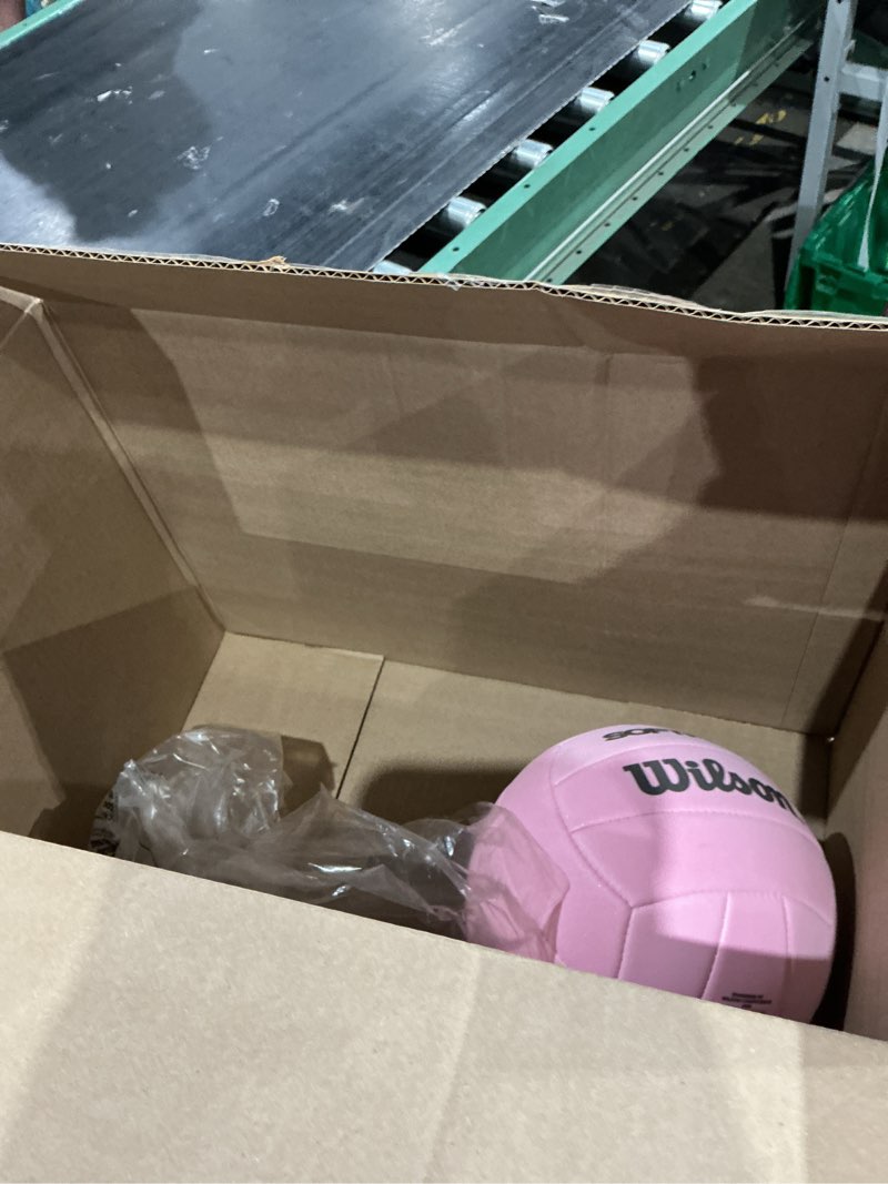 Condition photo showing As Is for incomplete similar to wilson soft play volleyballs - official size pink