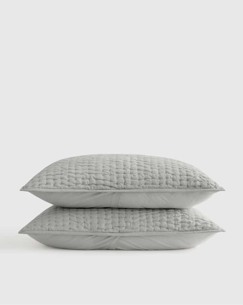 organic cotton hand stitched quilted sham set quinse size: king