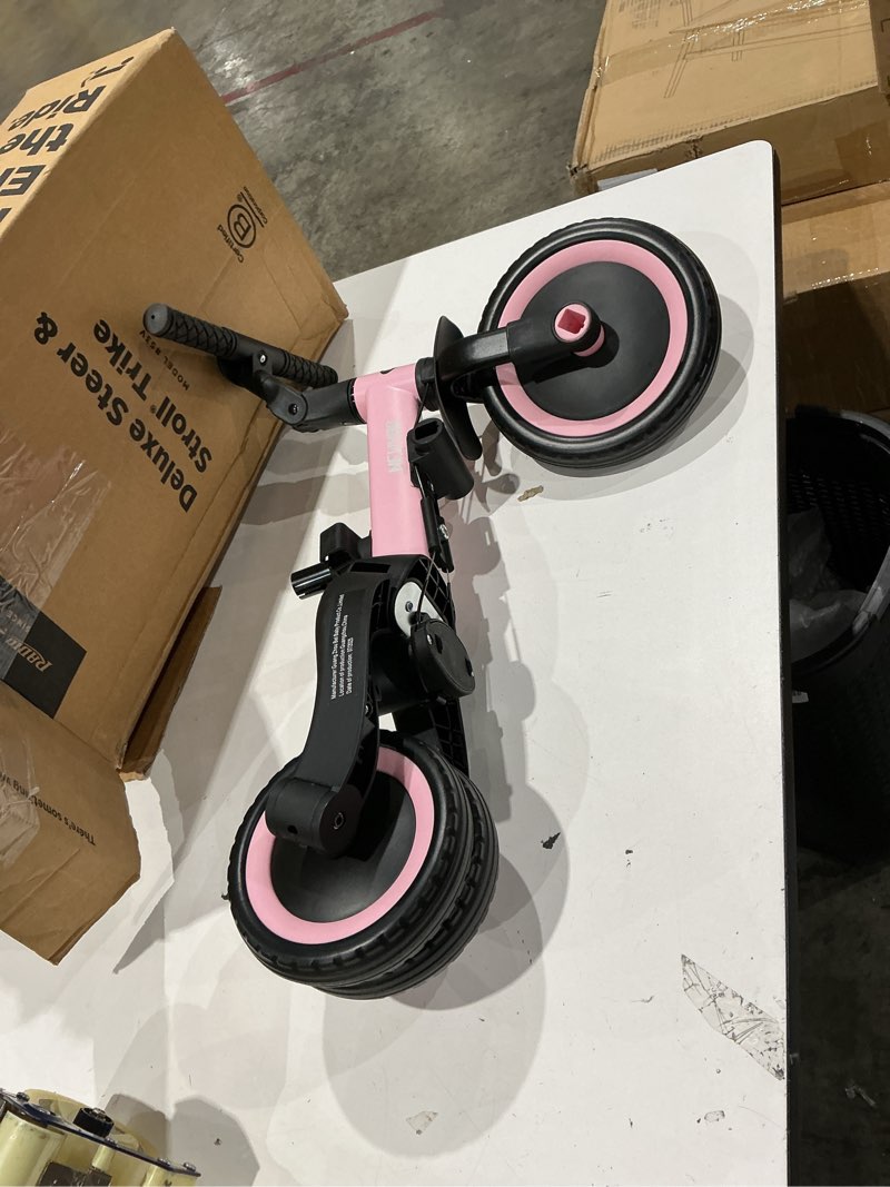 Condition photo showing Good Condition for newyoo toddler tricycle,toddler bike,birthday gifts and toys for 1-3 year old boys and girls, trike with push handle, backrest and safety belt, balance bike, tr007, pink