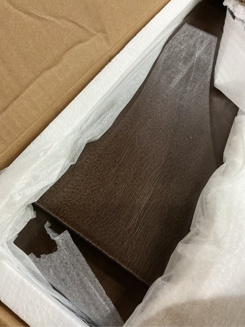 Condition photo showing As Is for choochoo wood wall cabinet with doors, medicine cabinet with adjustable shelves over the toilet, rustic cabinet wall mounted for bathroom, kitchen, living room, walnut