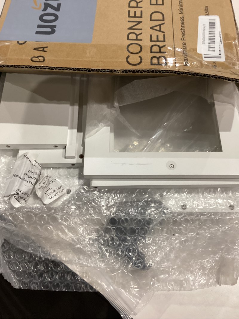 Condition photo showing Good Condition for Corner Bread Box for Kitchen Countertop - New 2026 Airtight Design - Extra Large, Double Layer White Breadbox, Vintage Storage for Homemade Bread, Under Cabinet Organizer