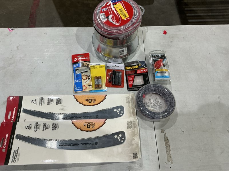 Condition photo showing As Is for assorted home improvement lot (small tools, screw, home accessories, etc.)