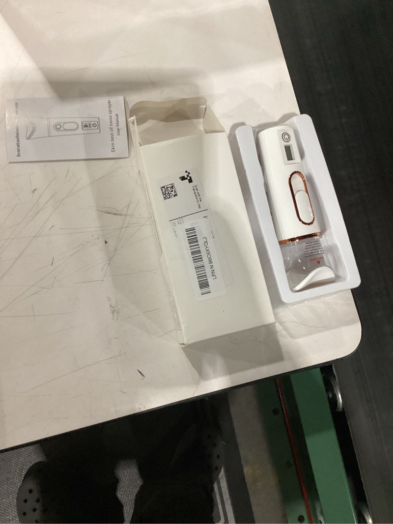 Condition photo showing New/Like New for handy nano mist sprayer with skin analyzer moisture tester, portable facial atomization eyelash extensions steamer mister,mini cool with large capacity,face moisturizing,hydration refreshing white