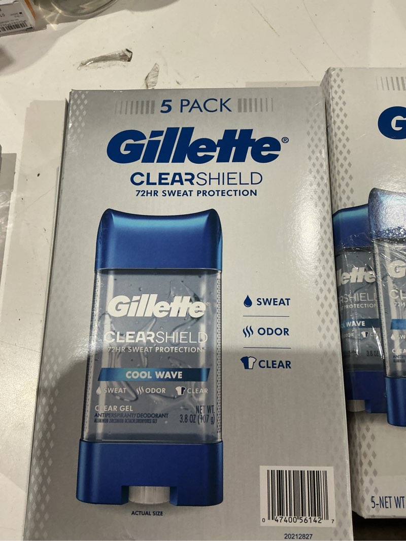 Condition photo showing Good Condition for gillette advanced clear gel antiperspirant cool wave (pack 5).