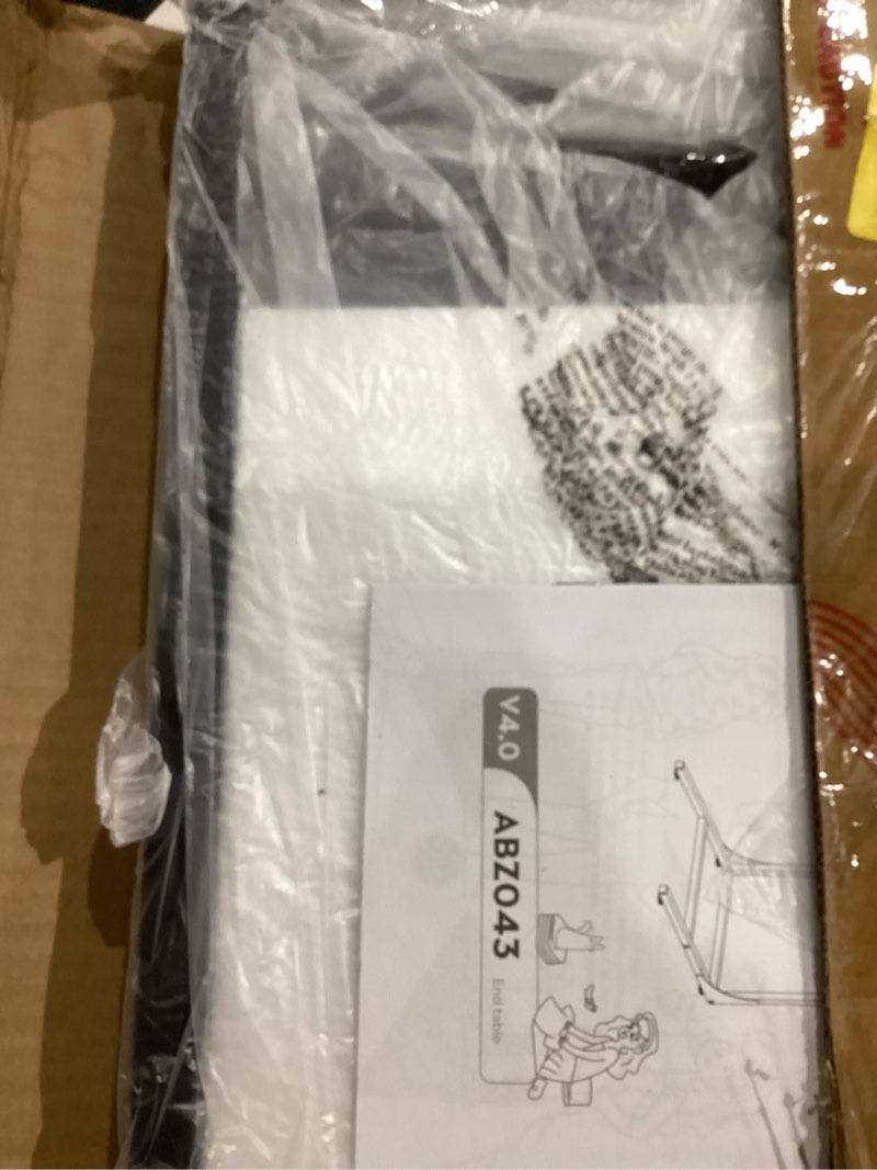 Condition photo showing New/Like New for WLIVE C Shaped End Table, Small Couch Side Tables with Metal Frame That Slide Under, Sofa Table TV Tray for Living Room, Bedroom, Rustic Brown Rustic Brown 1