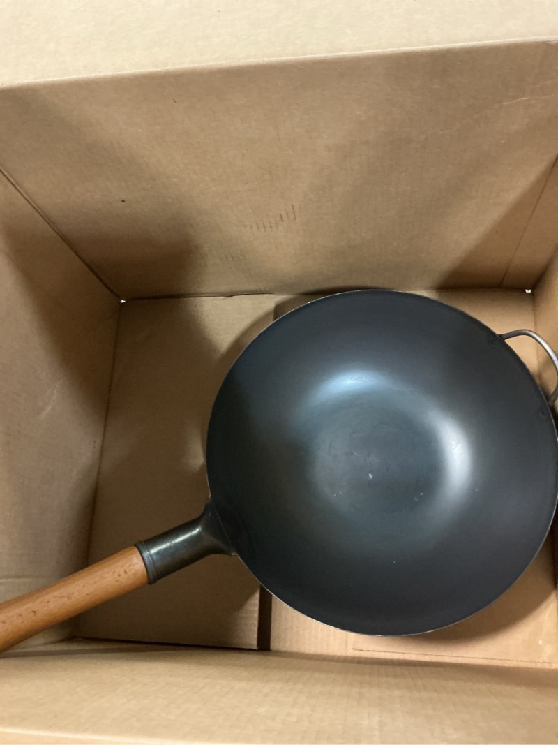 Condition photo showing As Is for Yosukata 14\" Carbon Steel Wok