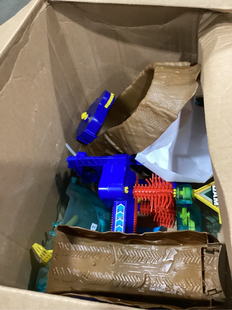 Condition photo showing As Is for monster jam, megalodon monster wash, includes color-changing truck, interactive water play kids toys for aged 3 and up
