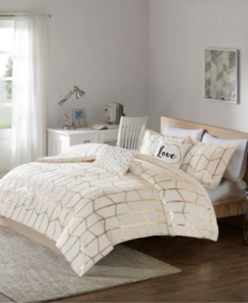 Intelligent Design Raina Metallic 5-Pc. Comforter Set, QUEEN 