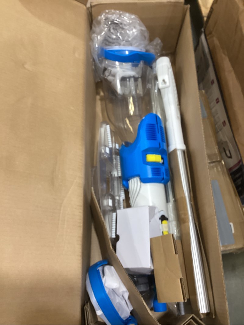 Condition photo showing Good Condition for lanocean cordless pool vacuum for inground pool, flow adjustable, transparent brush head–visible cleaning, 1140gph powerful suction handheld pool vacuum for above ground pool, 70mins runtime-blue