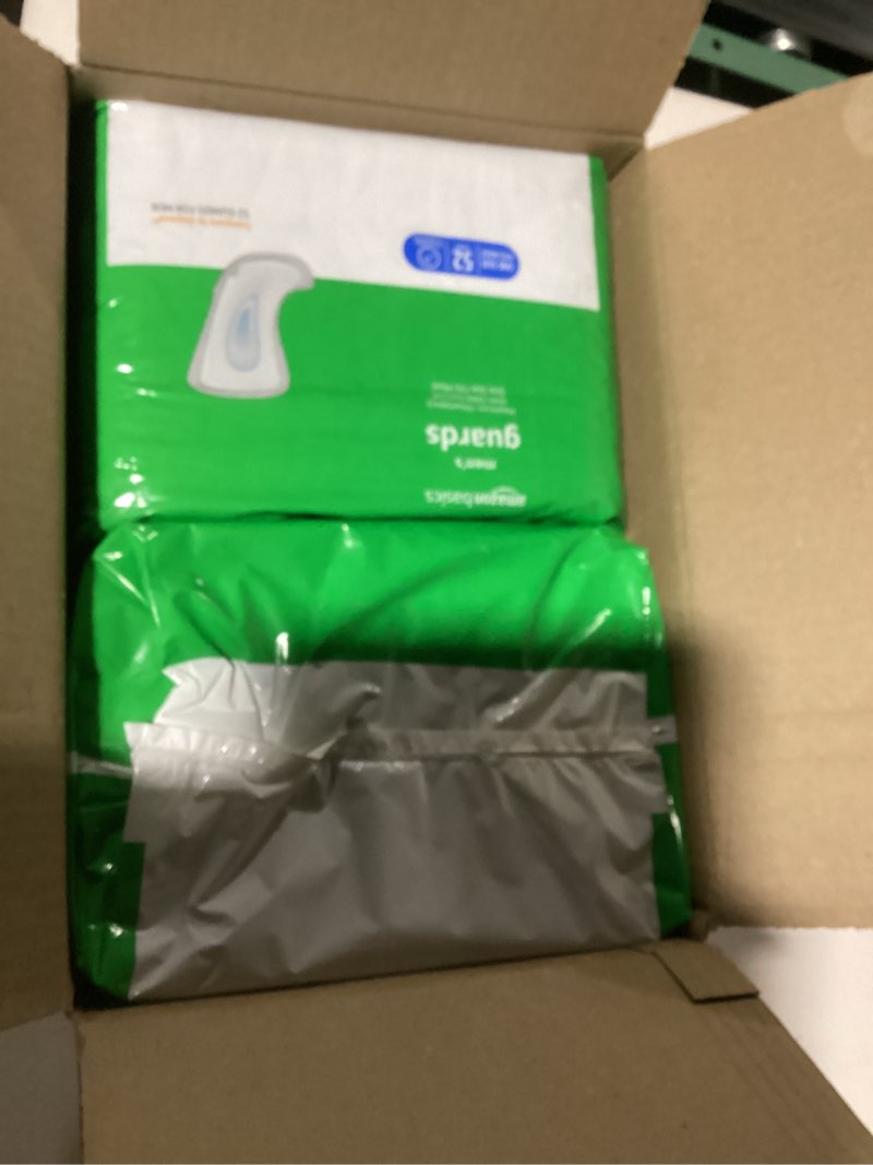 Condition photo showing New/Like New for Amazon Basics Men's Incontinence Guards, Maximum Absorbency, 104 Count, (2 Packs of 52)