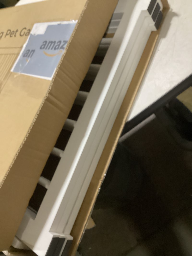 Condition photo showing Good Condition for 36" H Freestanding Pet Gate, Solid Wood Foldable Dog Gate with Support Feet, Wooden Tall Dog Gate for Doorway, Stairs & Indoor Use, 60" Wide Expandable Pet Fence, 3 Panels, White