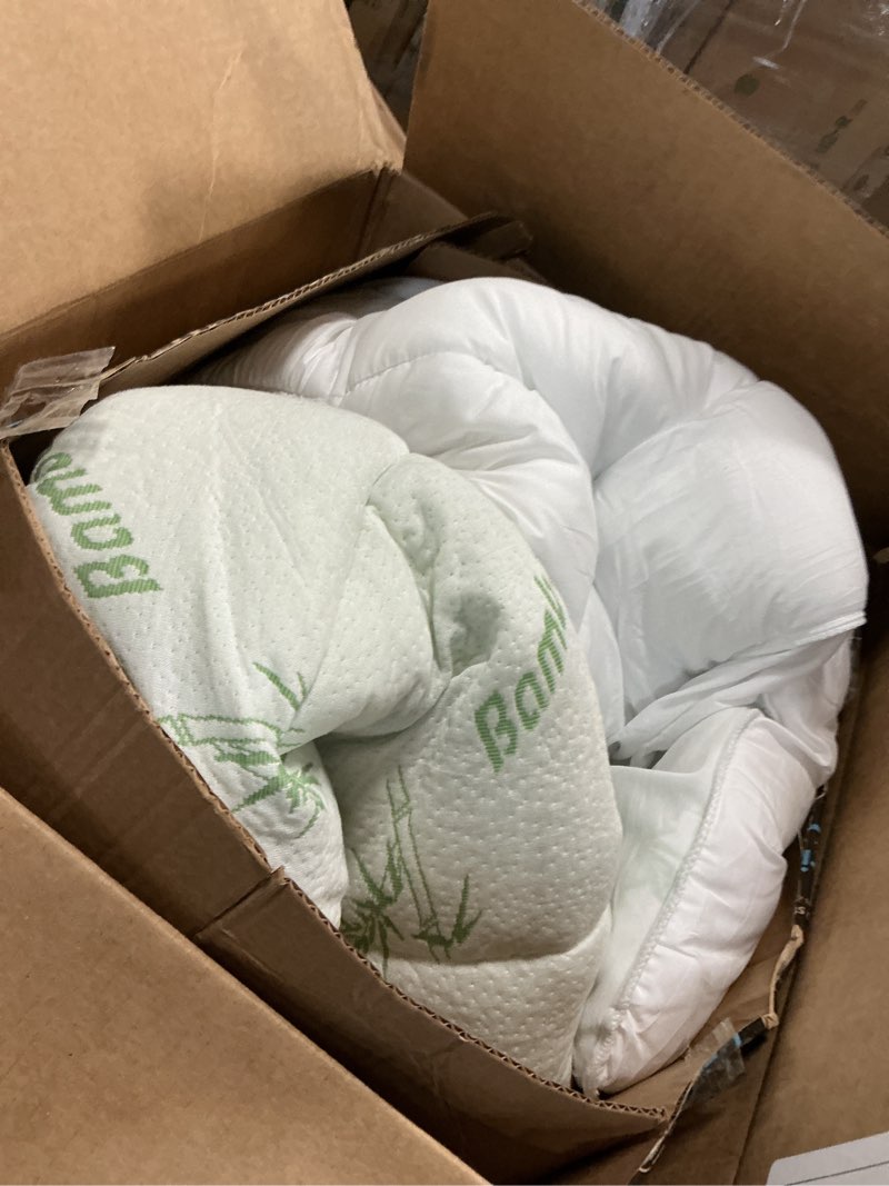 Condition photo showing As Is for Queen Mattress Protector Waterproof Mattress Pad Washable Bamboo Rayon Mattress Cover Breathable Noiseless Bed Protector 5" - 21'' Elastic Fitted Deep Pocket Queen Rayon Bamboo