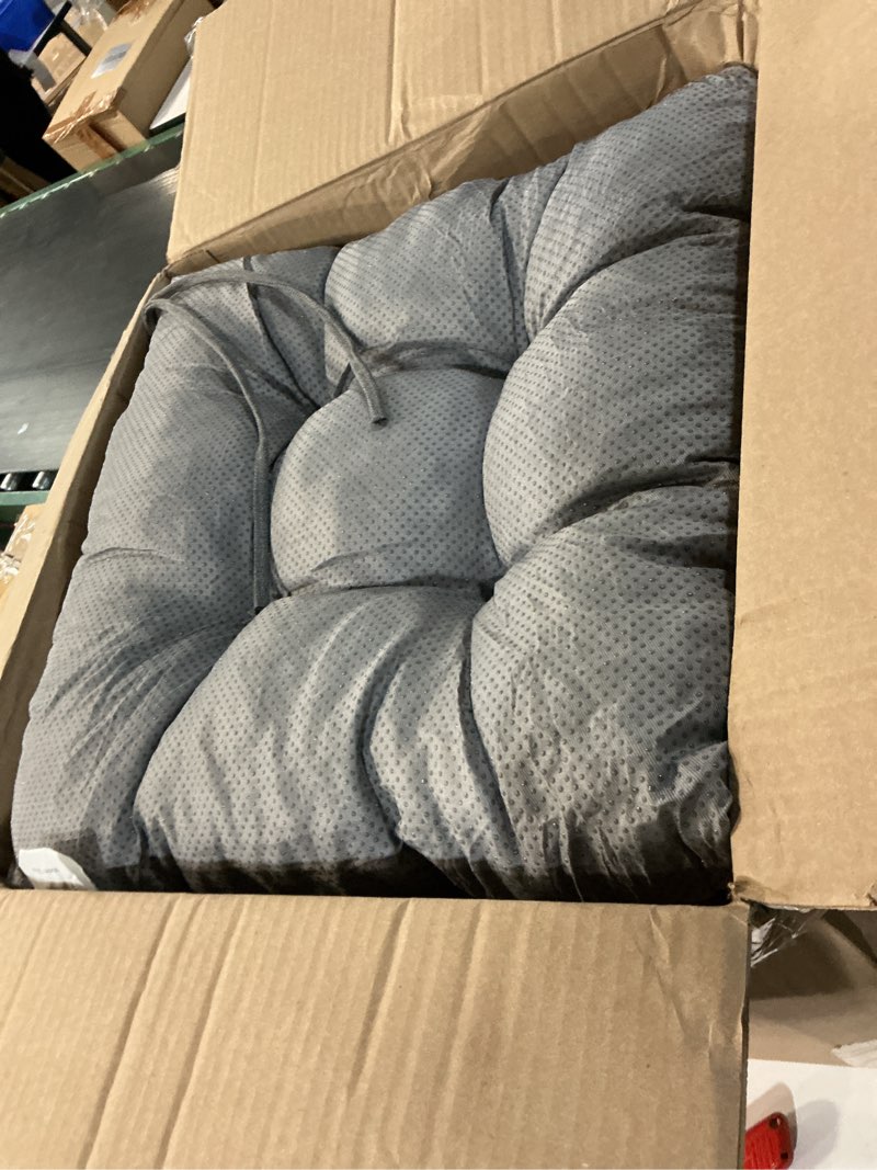 Condition photo showing Good Condition for love's cabin memory foam chair cushions set of 4, 19"x19"x3.5" indoor & outdoor seat pads for dining, kitchen, office, patio chairs - grey grey 19"x19"x3.5" (4 pack)