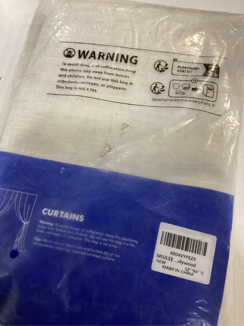 Condition photo showing Good Condition for miulee non-see-through privacy linen curtains 2 panels, light filtering window curtains farn house textured back tab semi sheer drapes for bedroom living room, 52 x 84 inches long, burlywood 52"w x 84"l (pack of 2) burlywood