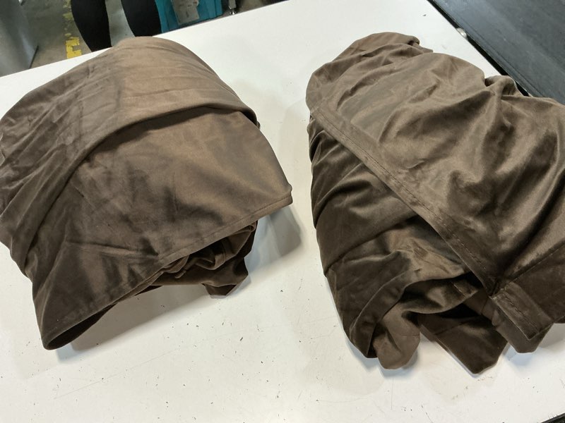 Condition photo showing Good Condition for stangh brown velvet curtains 102 inches long luxurious thermal insulated drapes for living room, soft energy efficient curtains, elegant home decor, w52 x l102, 2 panels 52"w x 102"l (pack of 2) brown series - brown